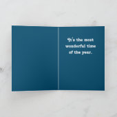 ブラック女性のカーボーイ冬のシーンホースメリークリスマス シーズンカード (内部)