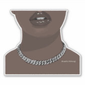 ブラック女性の美学と銀(ジュエリー)グリルツ シール (正面)