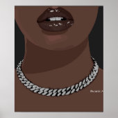 ブラック女性の美学と銀(ジュエリー)グリルツ ポスター (正面)
