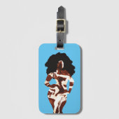 ブラック女性の荷物タグとグラフィックはっきりした表示 ラゲッジタグ (正面縦)
