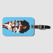 ブラック女性の荷物タグとグラフィックはっきりした表示 ラゲッジタグ (正面横)