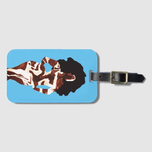 ブラック女性の荷物タグとグラフィックはっきりした表示 ラゲッジタグ (正面横)