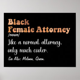 ブラック女性弁護士のおもしろい定義 弁護士 ポスター