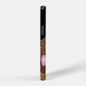 ブラック女性、風船ガム、花 | 紫 iPhoneケース (右側面)