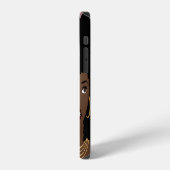 ブラック女性、風船ガム、花 | 紫 iPhoneケース (左側面)