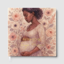 ブラック妊婦のフラワーウォーターカラーベビーシャワー