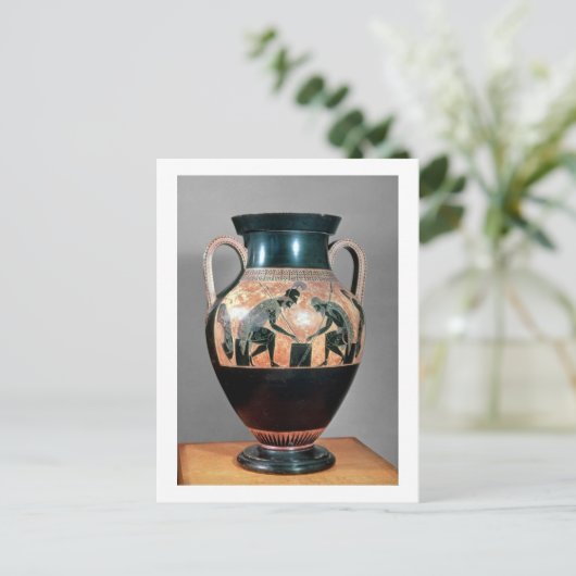 ブラック姿のアンフォラは、アイアスとアキレウスを描いた。 ポストカード (スタンド正面)