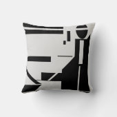 ブラック姿オンライトグレー背景抽象芸術 クッション (裏面)