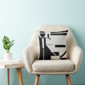 ブラック姿オンライトグレー背景抽象芸術 クッション (椅子)