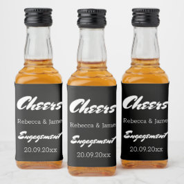 ブラック婚約ウェディングパーティーの好意応援 リキュールボトルラベル