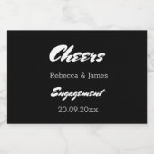 ブラック婚約ウェディングパーティーの好意応援 リキュールボトルラベル (シングルラベル)