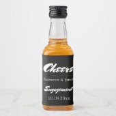 ブラック婚約ウェディングパーティーの好意応援 リキュールボトルラベル (正面)