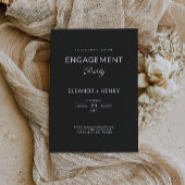 ブラック婚約パーティ結婚式招待状 招待状