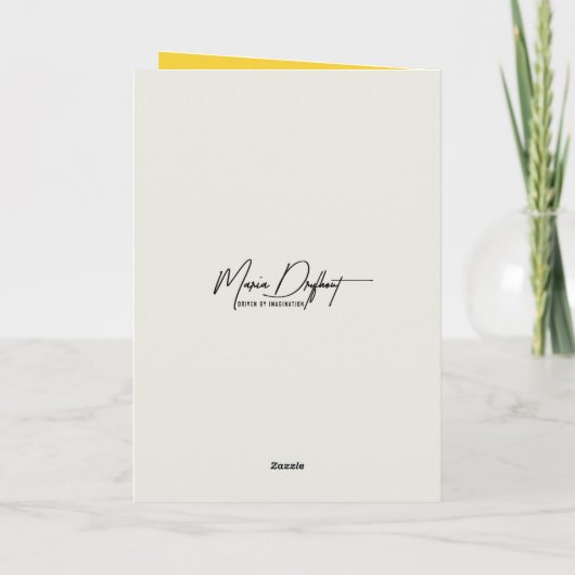 ブラック子猫とイエローデイジー カード (裏面)