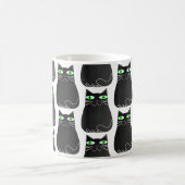 ブラック子猫グリーンアイカスタムズ コーヒーマグカップ (中央)