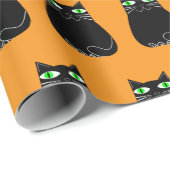 ブラック子猫グリーンアイカスタムズ ラッピングペーパー (ロールコーナー)