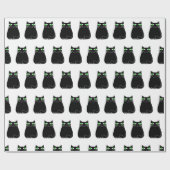 ブラック子猫グリーンアイカスタムズ ラッピングペーパー (フラット)