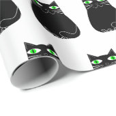 ブラック子猫グリーンアイカスタムズ ラッピングペーパー (ロールコーナー)