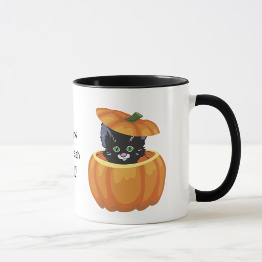 ブラック子猫パンプキンハロウィンマグ マグカップ (右)