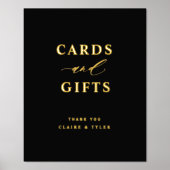 ブラック実在とホイルのカー結婚ドとギフトのサイン 箔ポスター (正面)