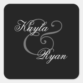 ブラック封筒用シール結婚ズ スクエアシール