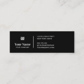 ブラック小さなビジネスのロゴシンプルミニマモダンリスト スキニー名刺 (正面)