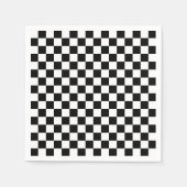 ブラック市松模様にプレート スタンダードカクテルナプキン (正面)