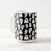 ブラック幽霊ハロウィーン コーヒーマグカップ (正面左)