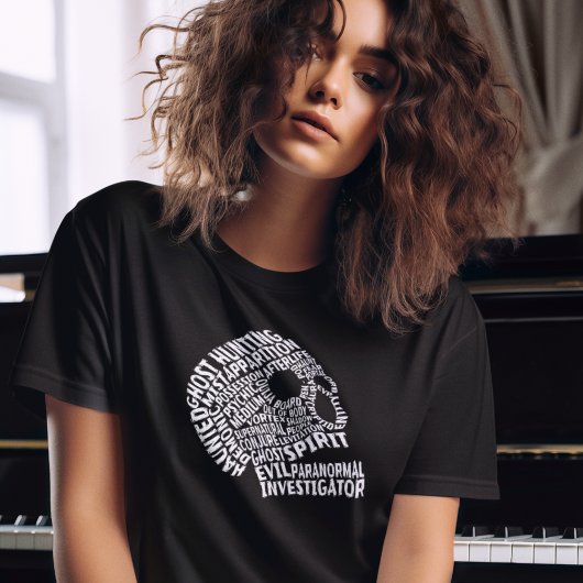 ブラック幽霊狩り超常的スカルウィメンズ Tシャツ