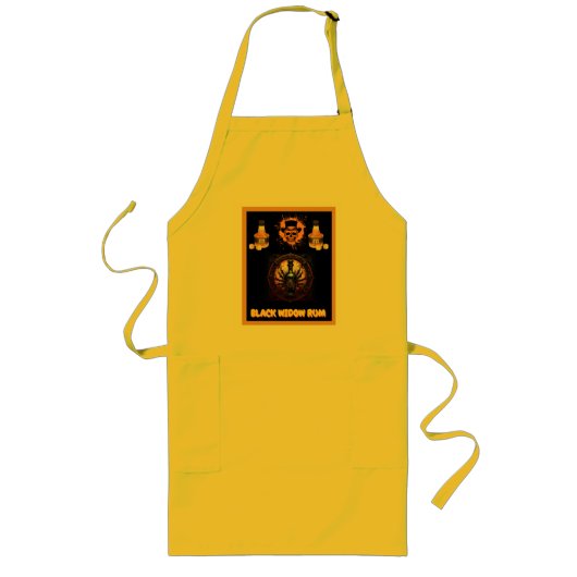 ブラック広告・ウィドウ・ラムに対するメタルのサイン ロングエプロン (正面)