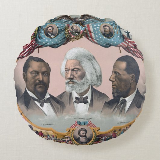 ブラック廃止論者とFr3d3rick Bailey Douglass ラウンドクッション (正面)