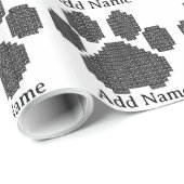 ブラック建物ブロックドッグポープリント名前をカスタムする ラッピングペーパー (ロールコーナー)