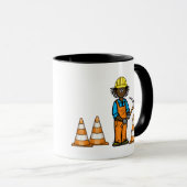 ブラック建築ワーカー名Mag マグカップ (正面右)