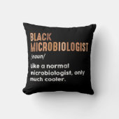 ブラック微生物学者 ユーモア定義 微生物学 クッション (正面)
