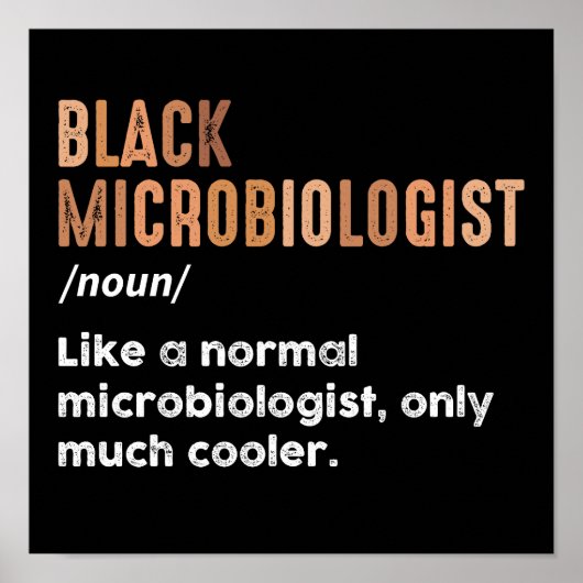 ブラック微生物学者 ユーモア定義 微生物学 ポスター (正面)