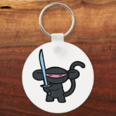 ブラック忍者と剣 – 言葉なし キーホルダー (正面)