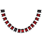 ブラック忍者バースデーパーティーのバンティングバナー バンティングフラッグ (全)