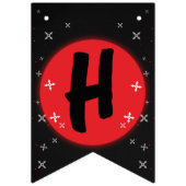 ブラック忍者バースデーパーティーのバンティングバナー バンティングフラッグ (第2の旗)