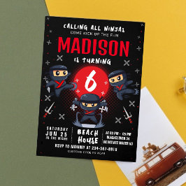 ブラック忍者誕生日パーティーへの招待 招待状