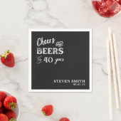 ブラック応援とビーおもしろいザー40歳の誕生日 スタンダードカクテルナプキン (インサイチュ)