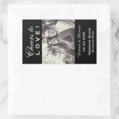 ブラック応援を愛結婚のフォトワインボトル 長方形シール (バッグ)