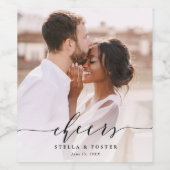 ブラック応援エレガント書道結婚の写真 ワインラベル (シングルラベル)