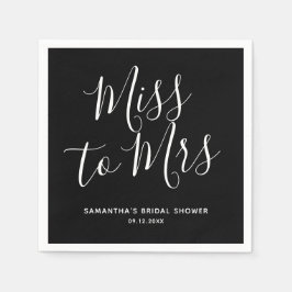 ブラック恋しく思トミセスシンプルシックボホブライダルシャワー スタンダードカクテルナプキン