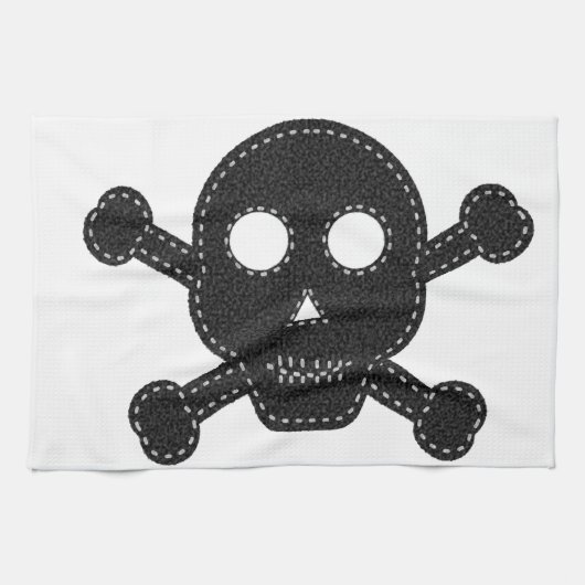 ブラック感じスカル キッチンタオル (横)