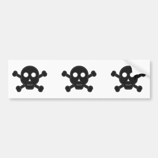 ブラック感じスカル バンパーステッカー (正面)
