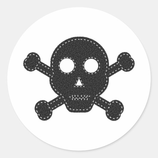 ブラック感じスカル ラウンドシール (正面)