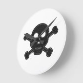 ブラック感じスカル ラウンド壁時計 (傾斜)