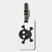 ブラック感じスカル ラゲッジタグ (正面縦)