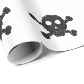 ブラック感じスカル ラッピングペーパー (ロールコーナー)