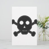 ブラック感じスカル 便箋 (スタンド正面)